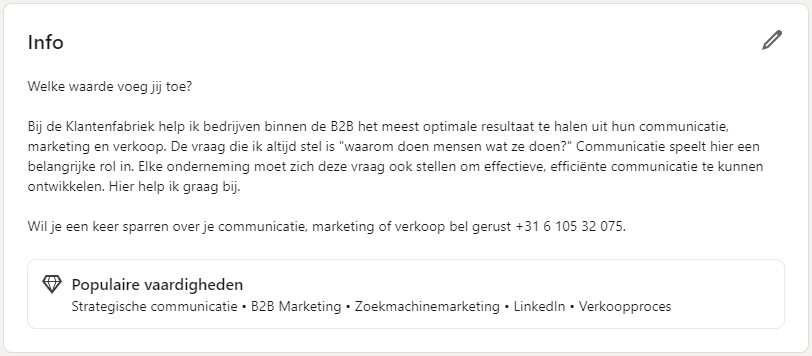 LinkedIn samenvatting